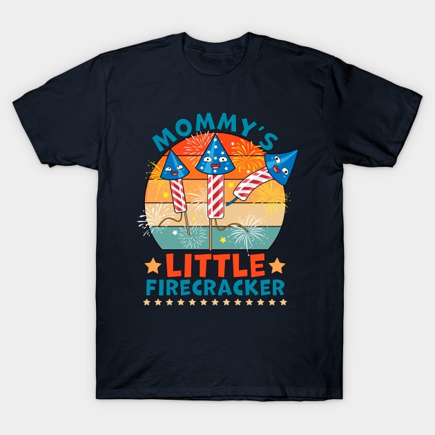 Mommy's Little Firecracker 4th of July T-Shirt by OrangeMonkeyArt